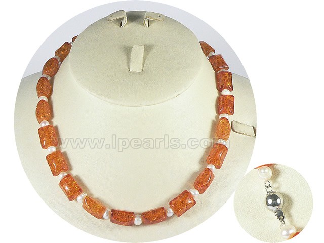 wholesale 5-6mm potato pearl necklace and amber beads