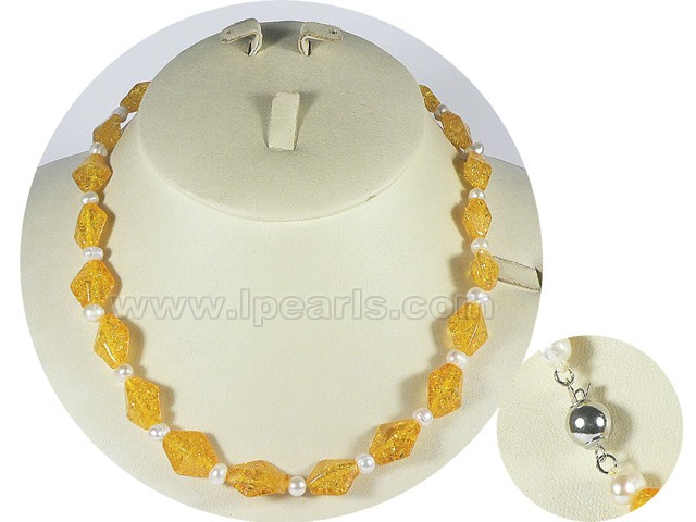 wholesale amber beads and 5-6mm potato pearl necklace