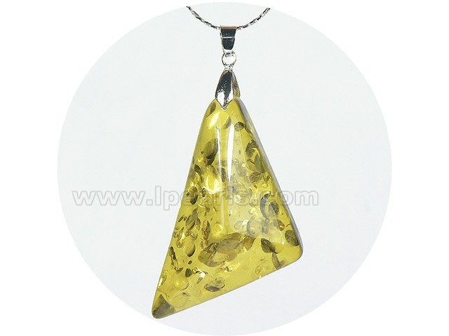 5ps 35mmx48mm orange amber pendant with 18K GP mounting