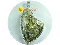 5ps 38mmx 65mm brown amber pendant with 18K GP mounting