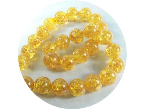 14mm orange color round amber strand on wholesale