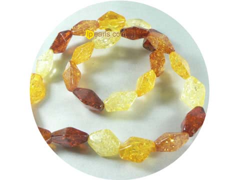 13mm multi-color quadrangle amber strand on wholesale