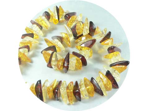19mm multi-color tail shape amber strand on wholesale
