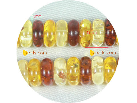 wholesale 5x12mm multicolor superposition amber strand