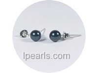 6-6.5mm black akoya pearl earrings wholesale