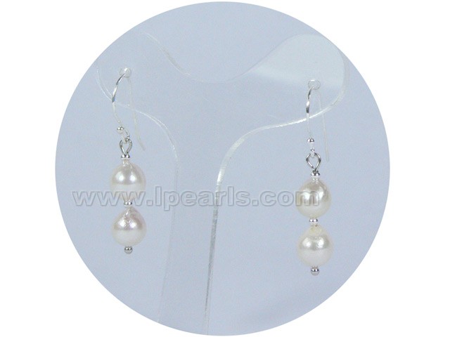 wholesale 6.5-7mm white baroque akoya pearl earrings