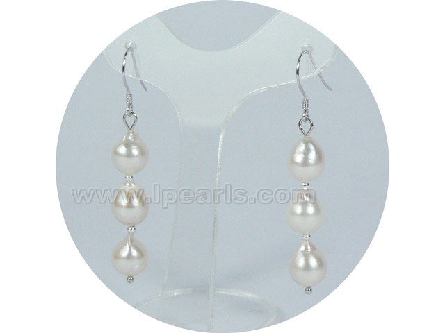 wholesale 7.5-8mm white baroque akoya pearl earrings