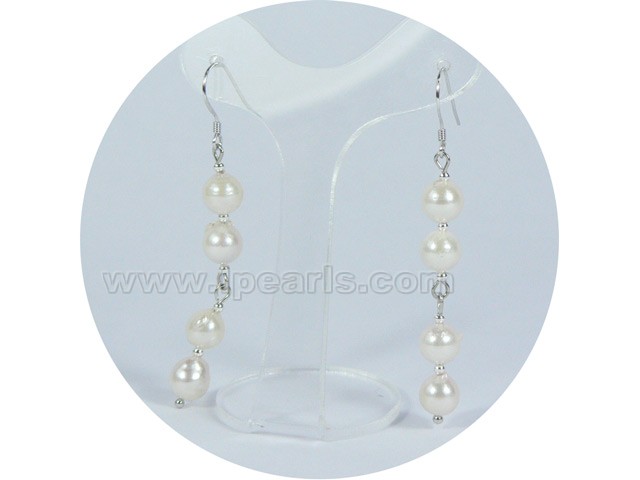 wholesale 6.5-7mm white round akoya pearl earrings