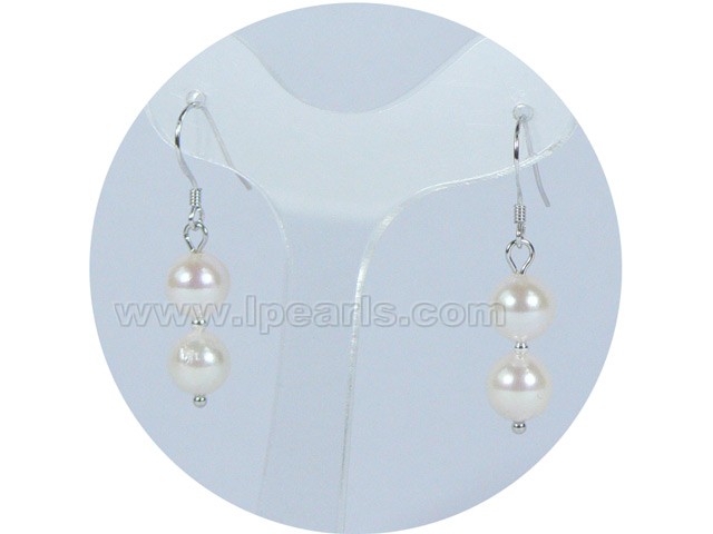 wholesale 7.5-8mm white round akoya pearl earrings