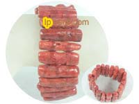 7.5" 15*30mm oblong red coral jewelry bracelets