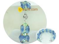 10*14mm blue oval cut watermelon gemstone jewelry bracelet
