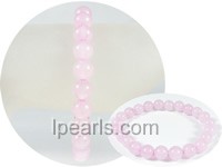 8mm pink round crystal stretchy bracelet