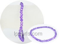4mm dark purple round crystal stretchy bracelet