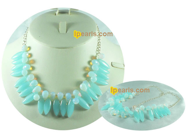 cute opal with crystal bead necklace on wholesale