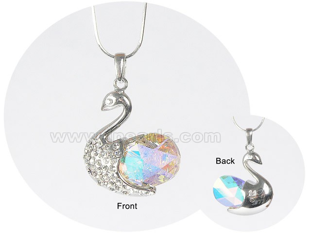 25*30mm dazzling brown goose faceted crystal pendant