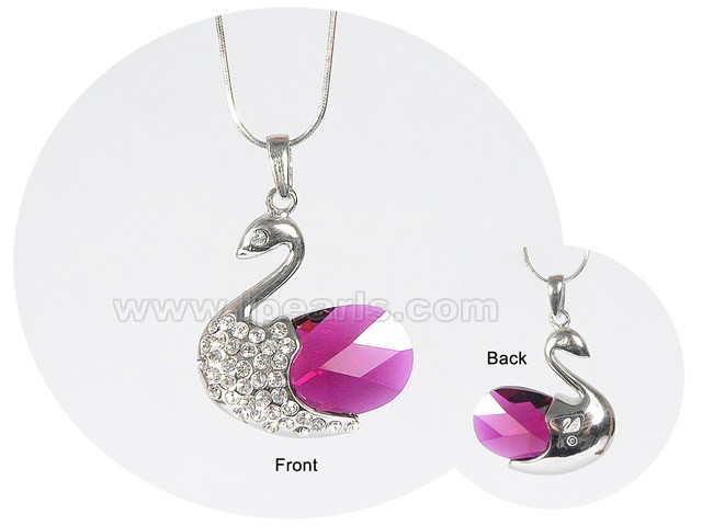 25*30mm peachblow goose faceted crystal pendant
