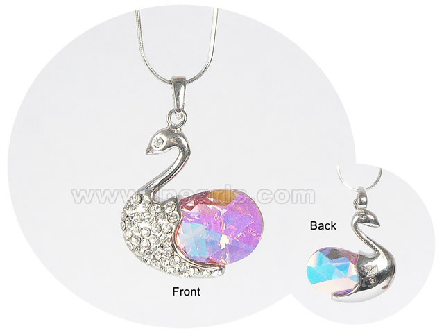 25*30mm dazzling pink goose faceted crystal pendant