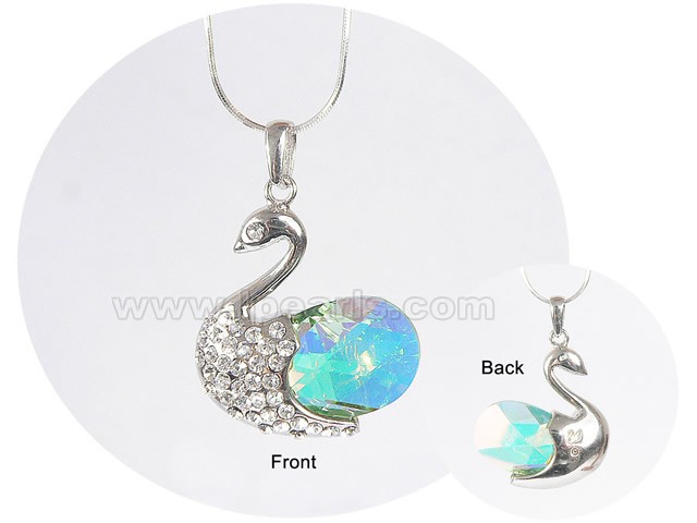 25*30mm dazzling cyan goose faceted crystal pendant