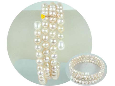 6-7mm pink potato freshwater pearl bracelet