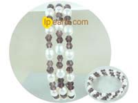 white rice freshwater pearl bracelet with crytal beads on wholes