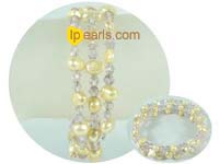smooth on both sides freshwater pearl bracelet with crystal bead