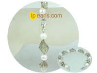 wholesale potato freshwater pearl bracelet with crystal beads
