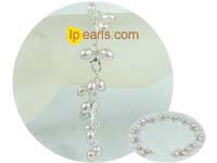 purple rice freshwater pearl dangling bracelet mountings