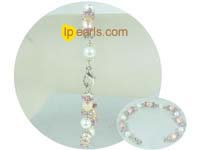 rice shaped pearl jewelry bracelet with zircon