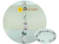 black and white pearl jewelry bracelet with zircon