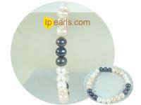 7-8mm three different color potato pearl stretch bracelet