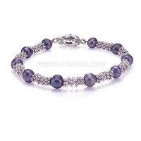 7-8 mm black potato freshwater pearl bracelet