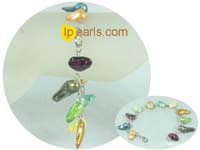 shiny 7*18mm multicolor blister pearl bracelet