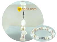 10mm coin white shell  jewelry bracelet