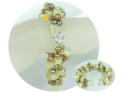 7-8mm old green smooth-on-both-side jewelry pearl bracelet
