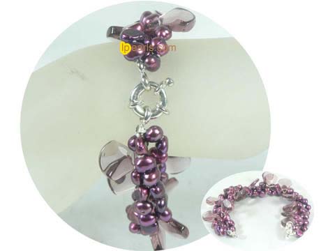 6-7mm red smooth-on-both-side jewelry pearls bracelet