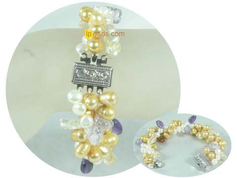 4-5mm smooth-on-both-side pearls bracelet, white color