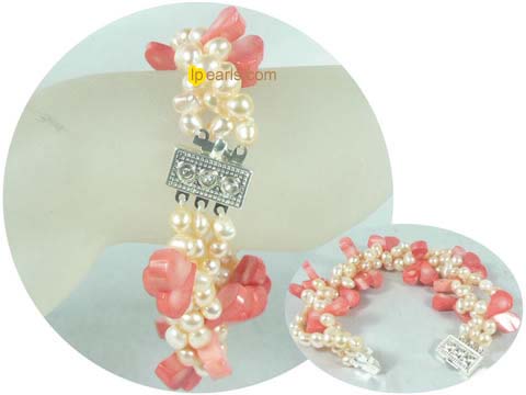 6-7mm pink smooth-on-both-side jewelry pearls bracelet