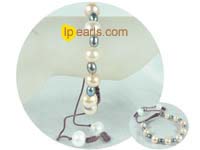 potato and rice freshwater pearl knitted bracelet