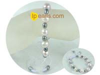 potato and rice pearls adjustable knitted bracelet