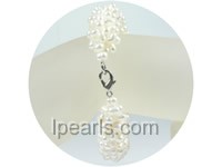 hand knitted 4-5mm white potato freshwater pearl necklace