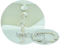 fine 12mm white coin freshwater pearl bracelet