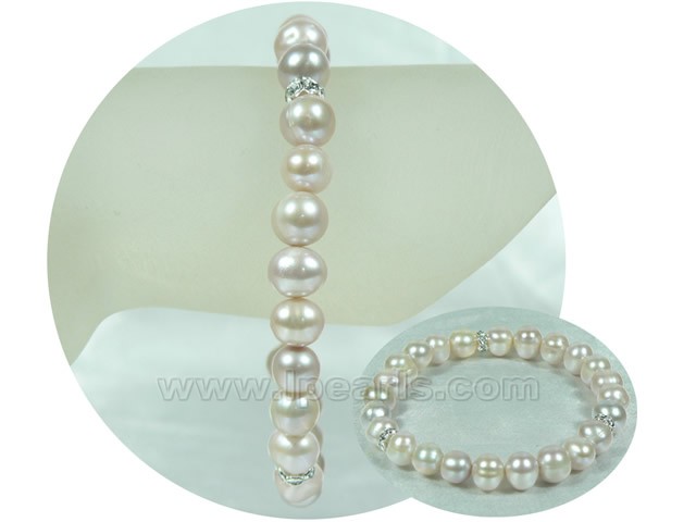 elegant 8-9mm purple potato pearl elastic bracelet on sales