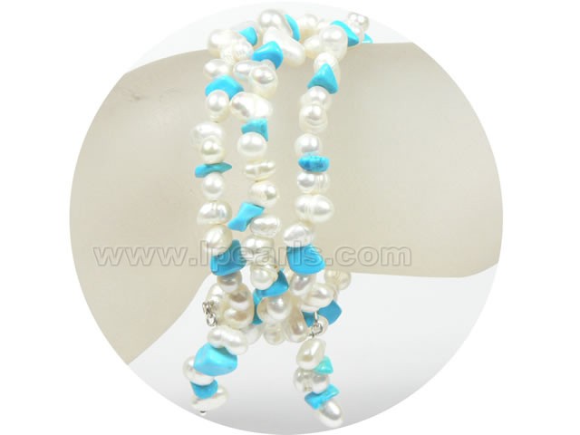 4-5mm white top-drill freshwater pearl bracelet on wholesale