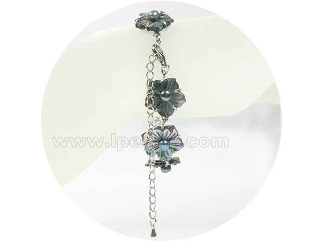 wholesale 12mm black abnormal freshwater pearl bracelet