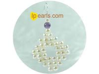 white square shape potato freshwater pearl earrings on wholesale