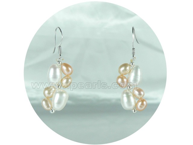 unique rice freshwater pearl dangling earrings