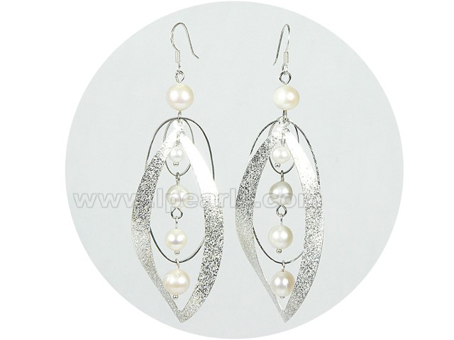 4-5mm and 6-7mm white freshwater pearl earrings
