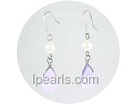tear drop shape lavender shells earrings wholesale