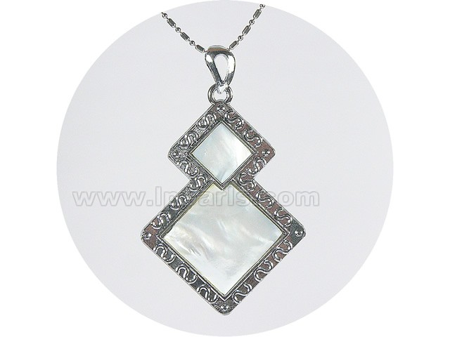 4*6cm charming 3 pcs triangle white shell pendant