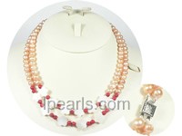 pink 7-8mm freshwater pearl necklace wholesale